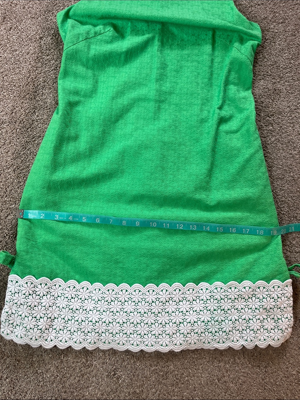🍀🌼☘️Lilly Pulitzer sz4 Daisy Embossed Green Shift Embroidered Hem Bows WOW! EUC - Picture 9 of 13